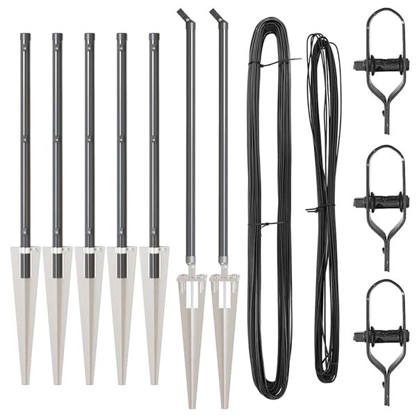 vidaXL Žoga āķis 7 pcs Pelēka Tērauds