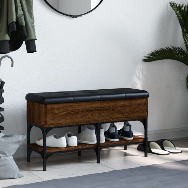 vidaXL apavu skapītis, brūns, 82x32x45 cm, inženierijas koks