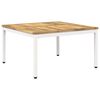 vidaXL Kafijas galdiņ&scaron; Balts 80 x 80,5 x 45 cm Cietā akācijas koks
