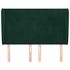 vidaXL galvgalis ar malām, 147x23x118/128 cm, tum&scaron;i zaļ&scaron; samts