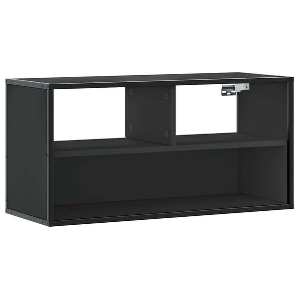 vidaXL TV skapītis, melns, 80x31x39,5 cm, inženierijas koks metāls