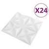 vidaXL Sienas paneļi 24 pcs Origami Balts 50 x 50 cm XPS Putu