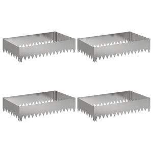 vidaXL Zāliena Apmale 4 pcs 100 x 60 x 20 cm Tērauds Sudraba