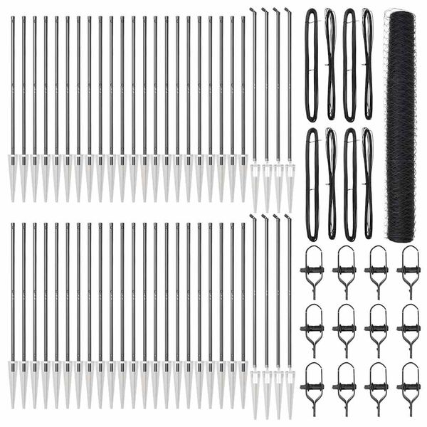 vidaXL Žoga āķis Pelēka 100 x 1,2 m (36 mm siets) Tērauds un PVC