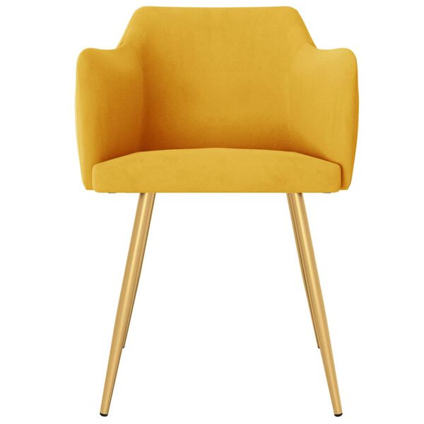 vidaXL virtuves krēsli, 4 gab., dzeltens samts