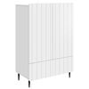 vidaXL Puse ar atvilktni Balts 66 x 34,5 x 97 cm Inženierijas koks