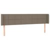 vidaXL gultas galvgalis ar LED, 183x16x78/88 cm, pelēkbrūns audums