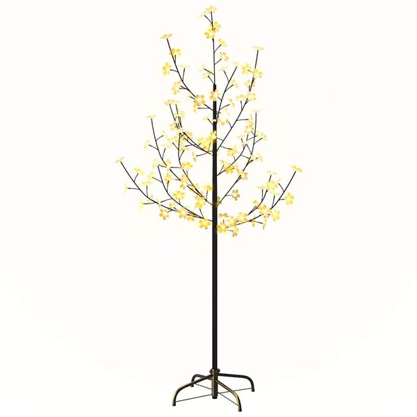 vidaXL mākslīgais ķirsis, 84 silti baltas LED, 120 cm