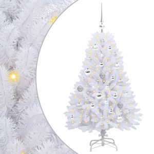 vidaXL Mākslīgā Saliekamā Ziemassvētku Egle Balts 120 cm