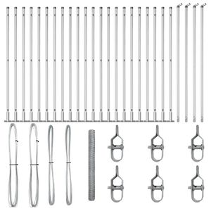 vidaXL Žoga āķis Sudraba 50 x 1,6 m (50 mm siets) Tērauds