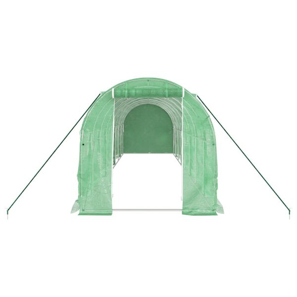 vidaXL siltumnīca ar tērauda rāmi, zaļa, 16 m&sup2;, 8x2x2 m