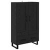 vidaXL Augstais skapītis Melns ozolkoks 69,5 x 31 x 115 cm