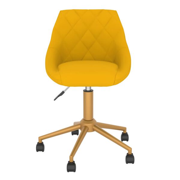 vidaXL grozāmi virtuves krēsli, 4 gab., dzeltens samts