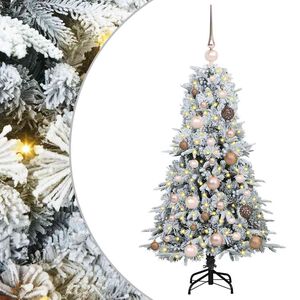 vidaXL Mākslīgā Saliekamā Ziemassvētku Egle Balts 120 cm PE un PVC