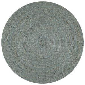 vidaXL paklājs, 150 cm, roku darbs, apaļ&scaron;, džuta, olīvu zaļ&scaron;