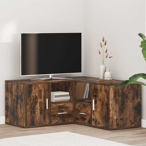 vidaXL stūra skapītis, ozola krāsa, 160x40x45 cm, inženierijas koks