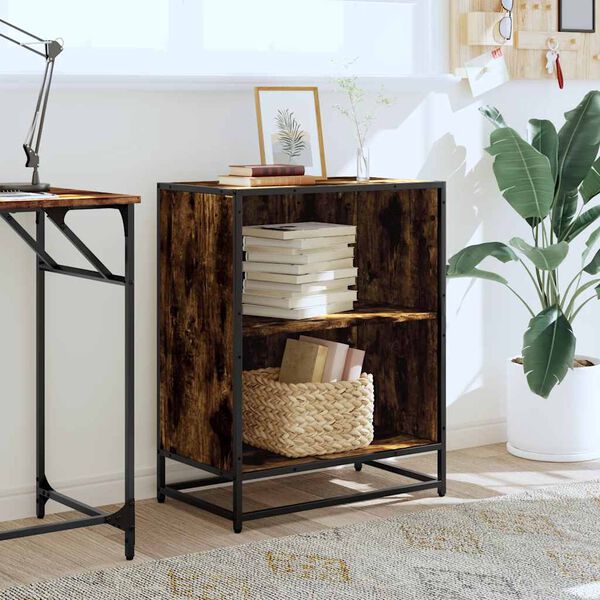 vidaXL grāmatu plaukts, koka krāsa, 60x35x76 cm, inženierijas koks