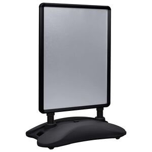 vidaXL A1 plakātu stends, melns, alumīnija sakausējums