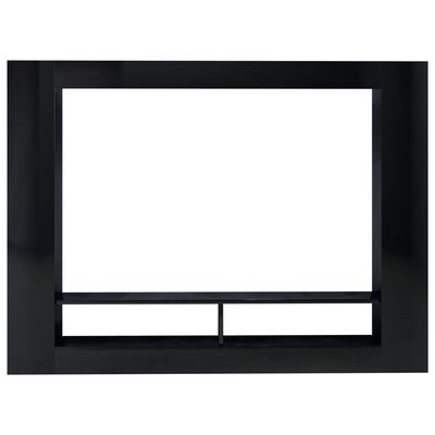 vidaXL TV skapītis, 152x22x113 cm, spīdīgi melna skaidu plāksne