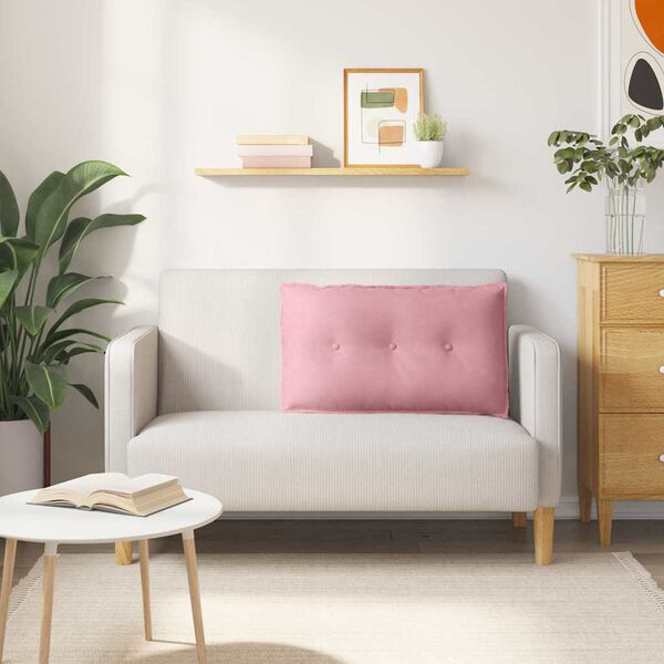 vidaXL Atpakaļ spilvens Rozā 80 x 50 cm Korduroja audums