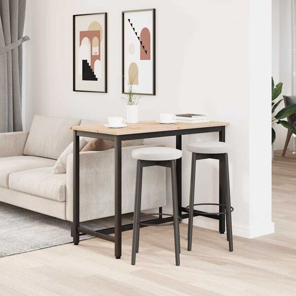 vidaXL galds Dabiska 100 x 50 x 77 cm Inženieru koks un tērauds