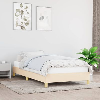 vidaXL gultas rāmis, krēmkrāsas, 80x200 cm, audums