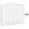 vidaXL arkveida gabiona grozi, 18gb., 200x50x160/180cm, cinkota dzelzs