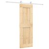 vidaXL Slīdo&scaron;ās durvis Dabisks un balts 70 x 210 cm Cieta priedes koks