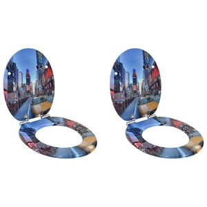 vidaXL tualetes poda sēdekļi, lēni aizverami, 2 gab., Ņujorkas dizains