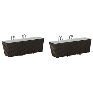 vidaXL Margas 2 pcs Melna 50 x 17 x 17 cm Metāls