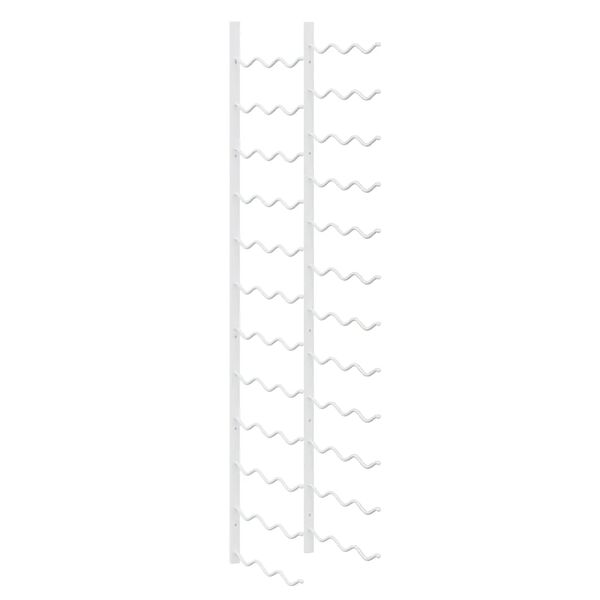 vidaXL sienas vīna pudeļu plaukts 36 pudelēm, balts, dzelzs