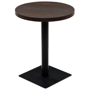 vidaXL bistro galds, 60x75cm, apaļ&scaron;, MDF, tērauds, tum&scaron;pelēks