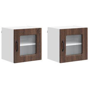 vidaXL Trauku ma&scaron;īnas panelis Kalmar 2 pcs Brūns ozols 40 x 31 x 40 cm