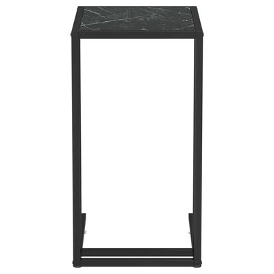vidaXL datorgaldiņš, 50x35x65 cm, melns marmora raksts, rūdīts stikls