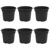 vidaXL Apaļais puķu pods 6 gab. Melns &Oslash; 12,5 x 10 cm Plastmasa
