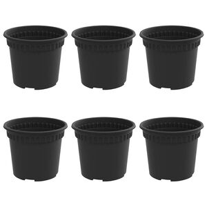 vidaXL Apaļais puķu pods 6 gab. Melns &Oslash; 12,5 x 10 cm Plastmasa