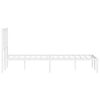 vidaXL gultas rāmis ar galvgali, balts metāls, 140x190 cm