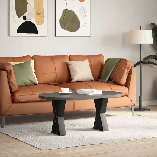 vidaXL kafijas galdiņa kājas, 2 gab., X-veida, melnas, 38x(42-43) cm, tērauds