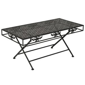 vidaXL saliekams kafijas galdiņ&scaron;, 100x50x45 cm, melns metāls