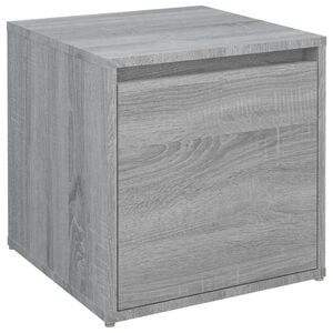 vidaXL kaste ar atvilktni, pelēka, 40,5x40x40 cm, inženierijas koks