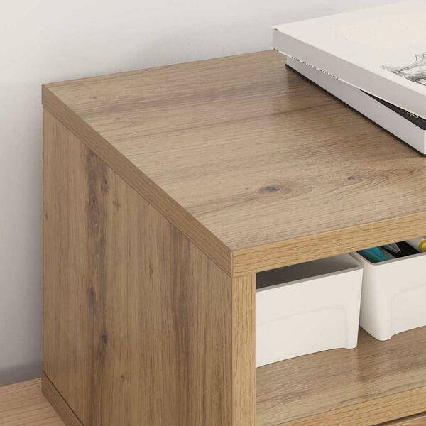 vidaXL Printera statīvs ar atvilktni Artisānā ozols 40 x 32 x 24 cm