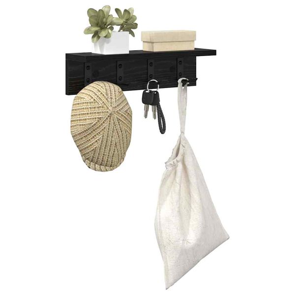 vidaXL Sienas pakaramais Melns ozolkoks 40 x 10,5 x 10,5 cm