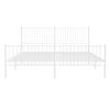 vidaXL gultas rāmis ar galvgali un kājgali, balts metāls, 193x203 cm