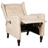 vidaXL masāžas krēsls, atgāžams, krēmkrāsas audums
