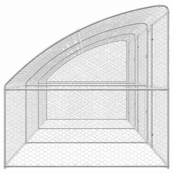 vidaXL Suņu būda ar uzglabā&scaron;anu 3 pcs Sudraba 6 x 2 x 2 m Tērauds
