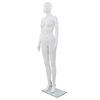 vidaXL sievie&scaron;u manekens, pilna auguma, stikla pamatne, 175 cm, balts