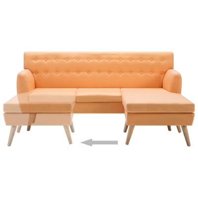 vidaXL stūra dīvāns, 171,5x138x81,5 cm, oranža auduma apdare