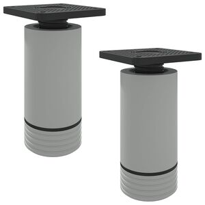 vidaXL Mēbeļu kājas Regulējams 2 pcs Balts 64 x 64 x 100 mm PP