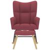 vidaXL &scaron;ūpuļkrēsls ar kāju balstu, vīnsarkans audums