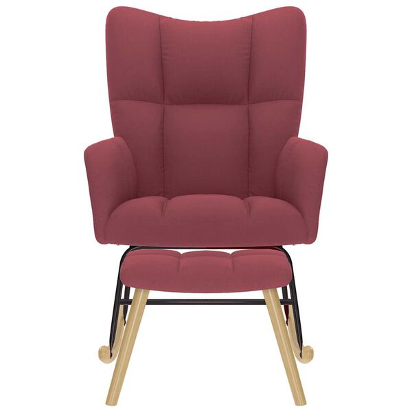 vidaXL &scaron;ūpuļkrēsls ar kāju balstu, vīnsarkans audums